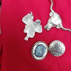 Set Of 4 Vintage Western Button Covers